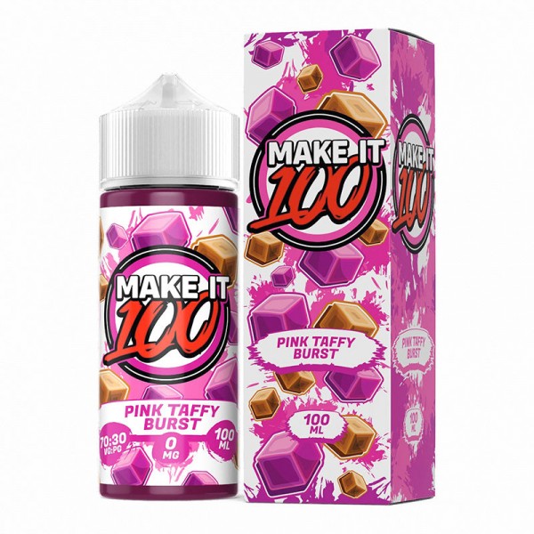 PINK TAFFY BURST E-LIQUID SHORTFILL BY MAKE IT 100