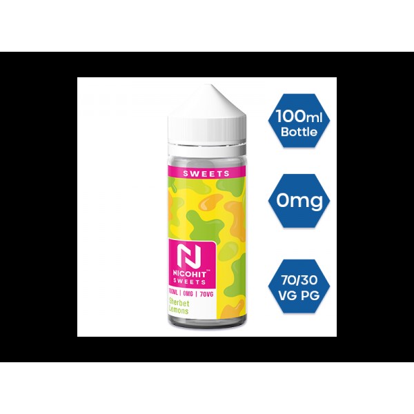 SHERBET LEMONS E LIQUID BY NICOHIT - SWEETS 100ML ...