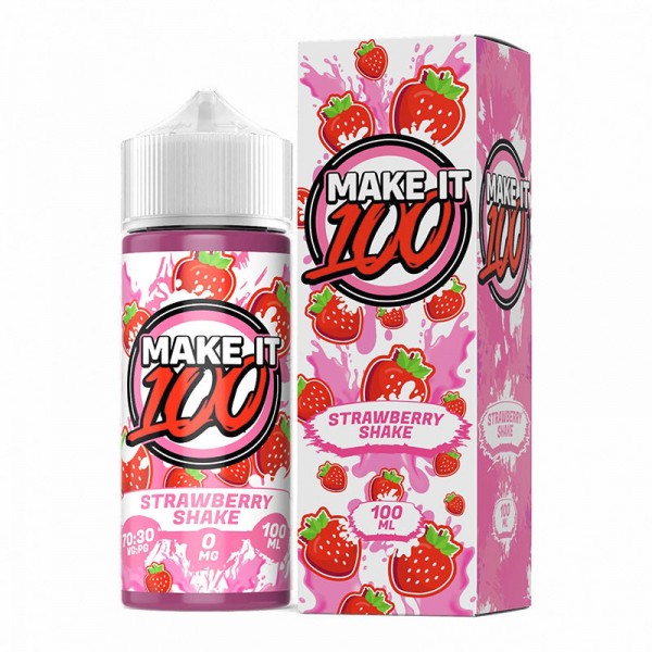 STRAWBERRY SHAKE E-LIQUID SHORTFILL BY MAKE IT 100