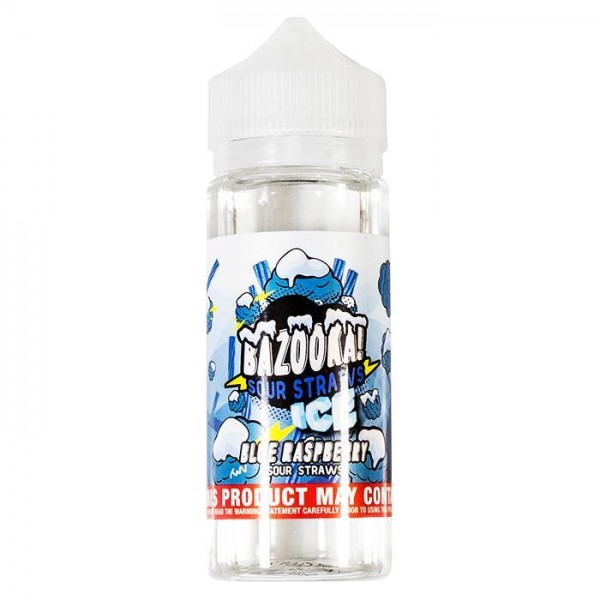 BLUE RASPBERRY ICE SOUR STRAWS E-LIQUID BY BAZOOKA...