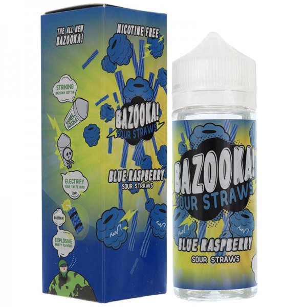 BLUE RASPBERRY SOUR STRAWS E-LIQUID BY BAZOOKA 100...