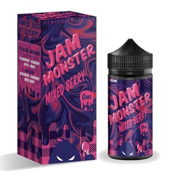 MIXED BERRY E LIQUID BY JAM MONSTER 100ML 75VG