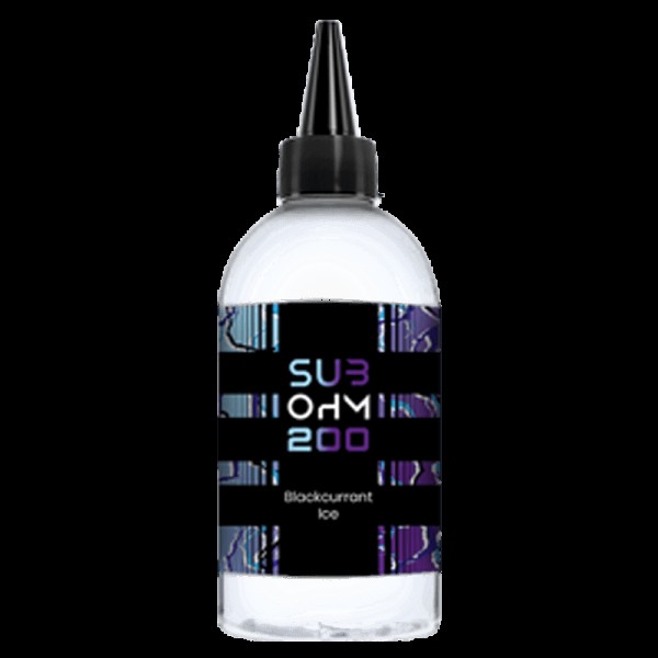 BLACKCURRANT ICE E LIQUID BY SUB OHM 200 200ML 70V...