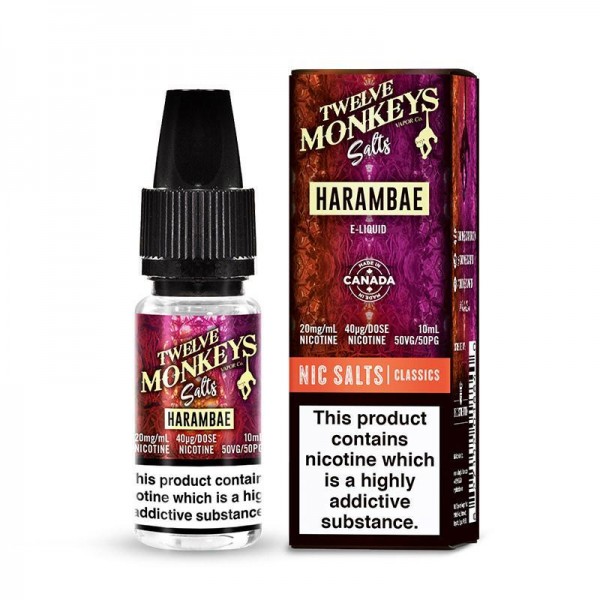 HARAMBAE NICOTINE SALT E-LIQUID BY TWELVE MONKEYS ...