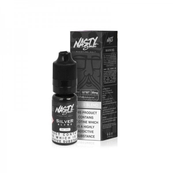 SILVER BLEND NICOTINE SALT E-LIQUID BY NASTY SALT