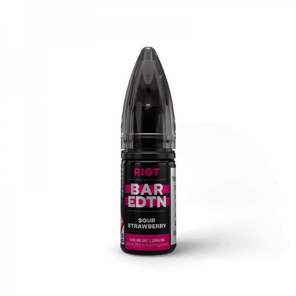 SOUR STRAWBERRY RIOT BAR EDTN NICOTINE SALT E-LIQU...