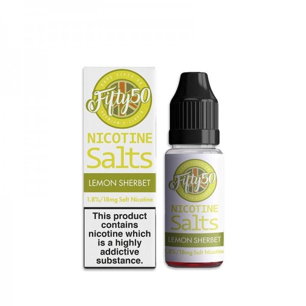 LEMON SHERBET NICOTINE SALT E-LIQUID BY FIFTY50 SA...