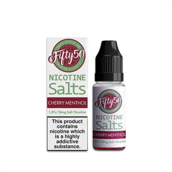 CHERRY MENTHOL NICOTINE SALT E-LIQUID BY FIFTY50 S...