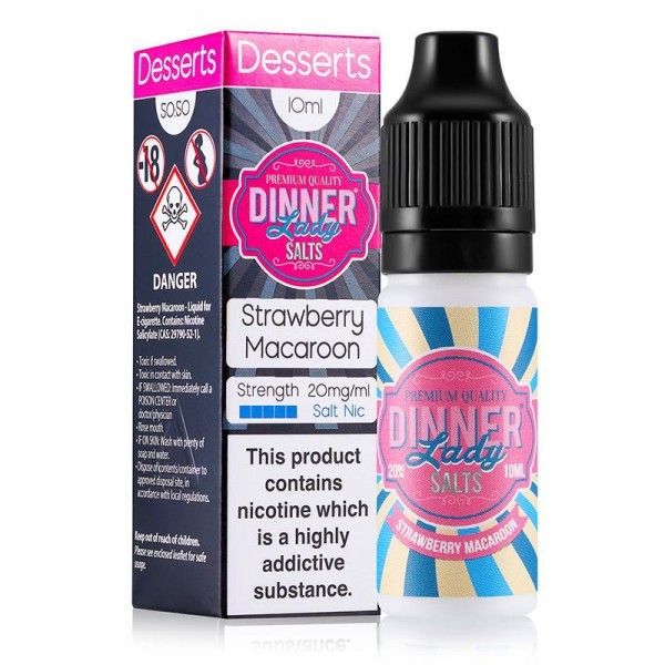 STRAWBERRY MACAROON NICOTINE SALT E-LIQUID BY DINN...