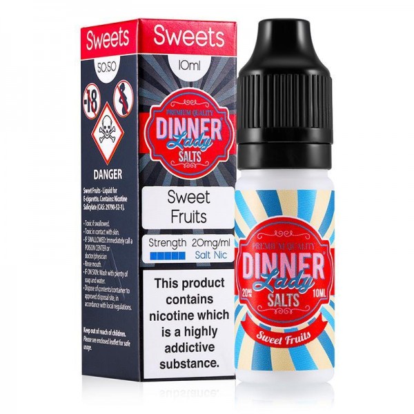 SWEET FRUITS NICOTINE SALT E-LIQUID BY DINNER LADY...