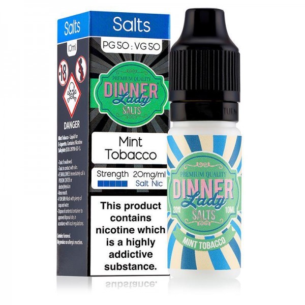 MINT TOBACCO NICOTINE SALT E-LIQUID BY DINNER LADY...