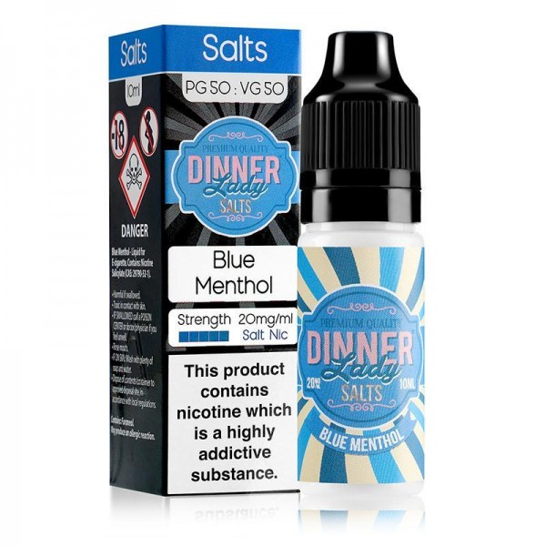 BLUE MENTHOL NICOTINE SALT E-LIQUID BY DINNER LADY...