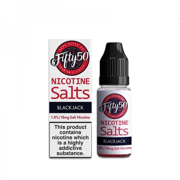 BLACK JACK NICOTINE SALT E-LIQUID BY FIFTY50 SALTS