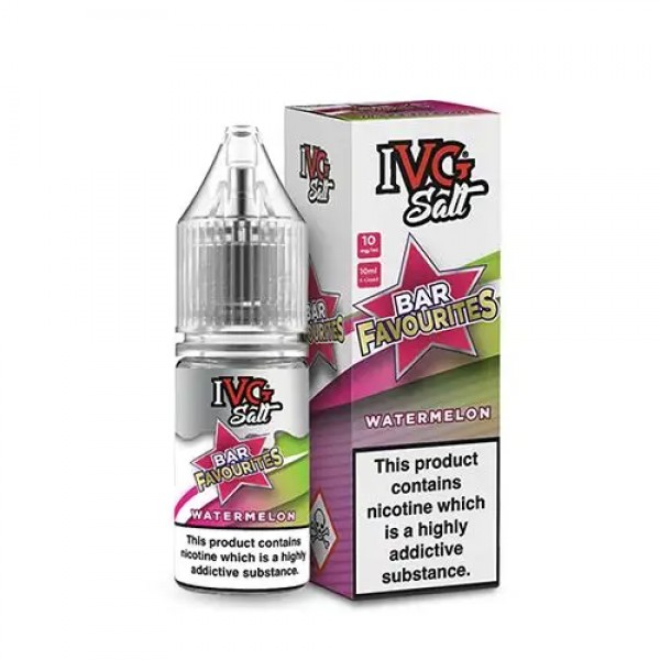 WATERMELON NICOTINE SALT E-LIQUID BY IVG SALT BAR FAVOURITES