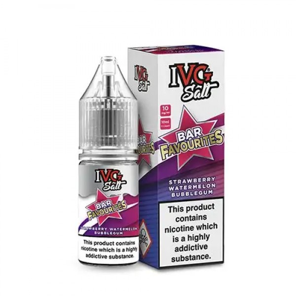 STRAWBERRY WATERMELON BUBBLEGUM NICOTINE SALT E-LIQUID BY IVG SALT BAR FAVOURITES