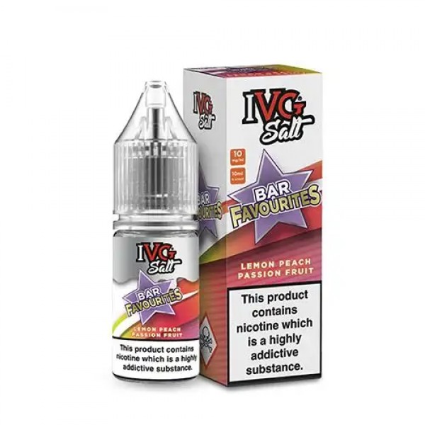 LEMON PEACH PASSION FRUIT NICOTINE SALT E-LIQUID BY IVG SALT BAR FAVOURITES