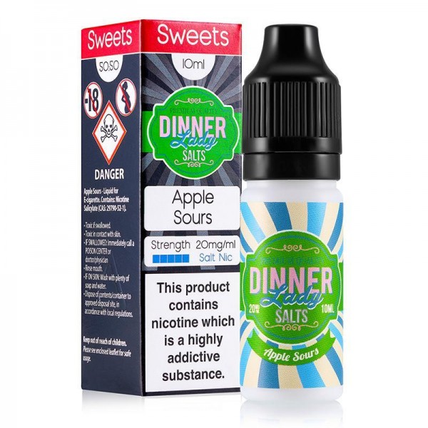 APPLE SOURS NICOTINE SALT E-LIQUID BY DINNER LADY ...