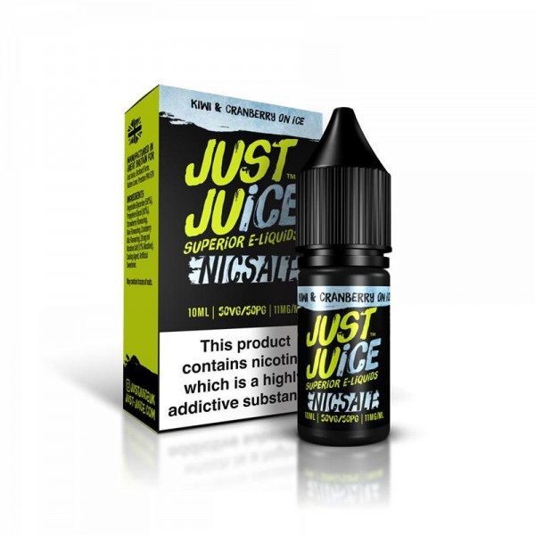 KIWI & CRANBERRY ON ICE NICOTINE SALT E-LIQUID BY JUST JUICE NICSALT