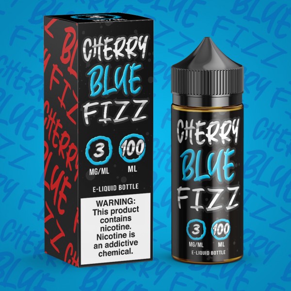 CHERRY BLUE FIZZ E LIQUID BY JUICE MAN 100ML 70VG
