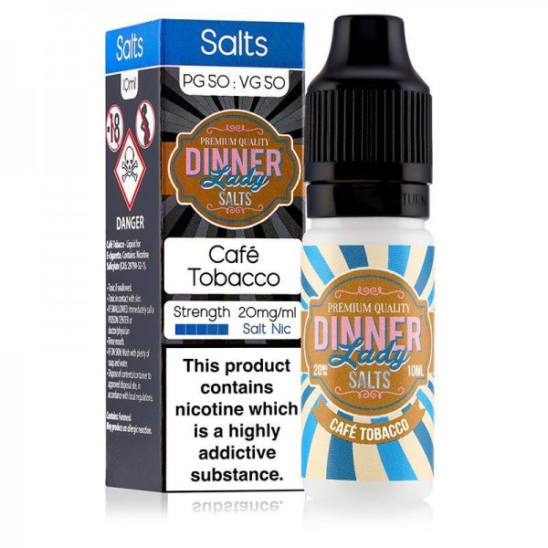 CAFE TOBACCO NICOTINE SALT E-LIQUID BY DINNER LADY...