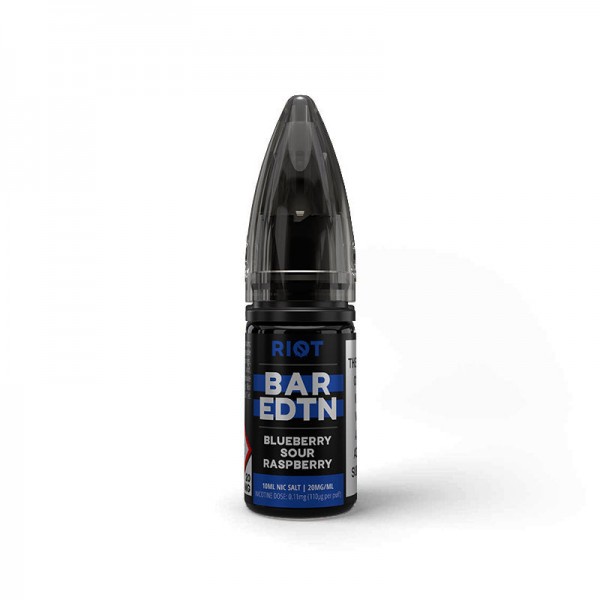 BLUEBERRY SOUR RASPBERRY RIOT BAR EDTN NICOTINE SALT E-LIQUID BY RIOT SQUAD