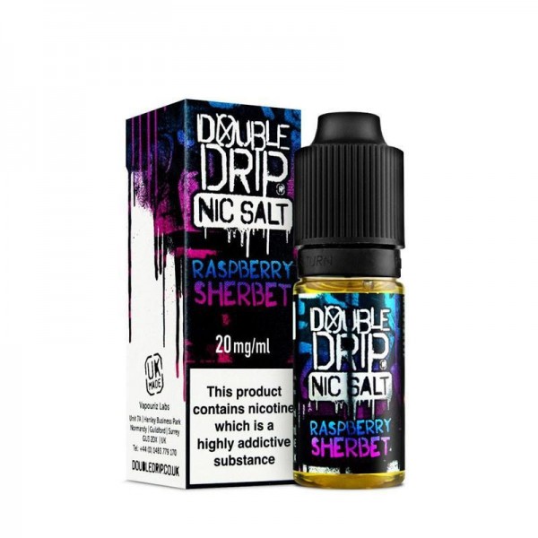 RASPBERRY SHERBET NIC SALT E-LIQUID BY DOUBLE DRIP