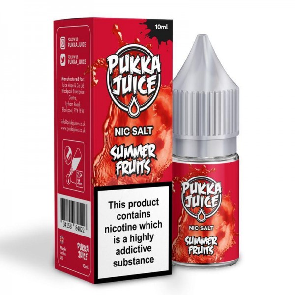 SUMMER FRUITS NICOTINE SALT E-LIQUID BY PUKKA JUIC...