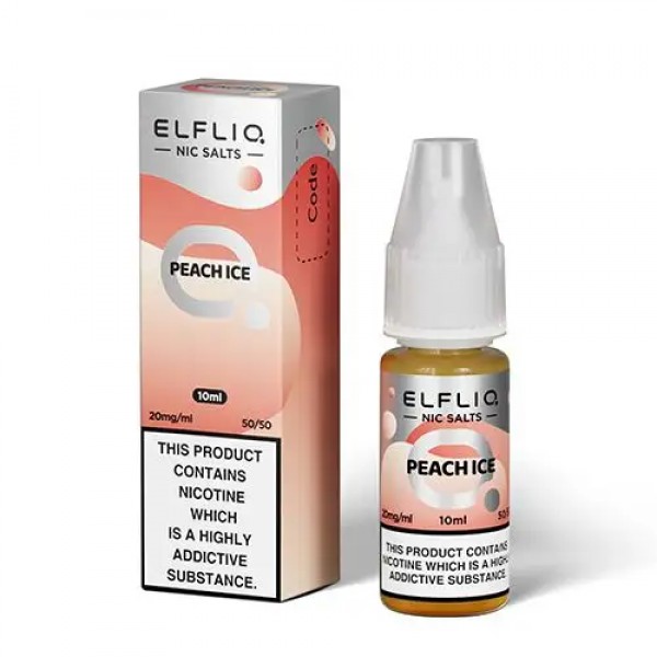 PEACH ICE NICOTINE SALT E-LIQUID BY ELFLIQ - ELFBA...