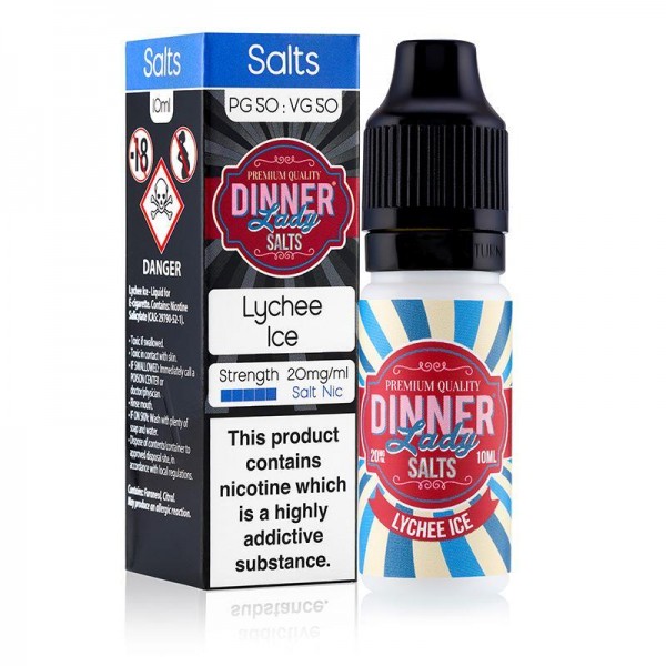 LYCHEE ICE NICOTINE SALT E-LIQUID BY DINNER LADY S...