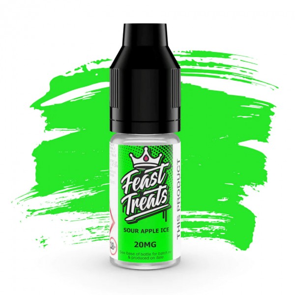 SOUR APPLE ICE NICOTINE BAR SALTS E LIQUID BY FEAST TREATS