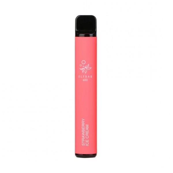 Strawberry Ice Cream Elf Bar 600 Puffs Disposable ...