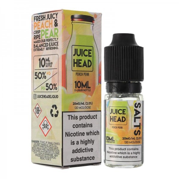 PEACH PEAR NICOTINE SALT E-LIQUID BY JUICE HEAD SA...